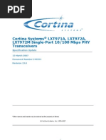 Cortina Systems LXT971A, LXT972A, LXT972M Single-Port 10/100 Mbps PHY Transceivers