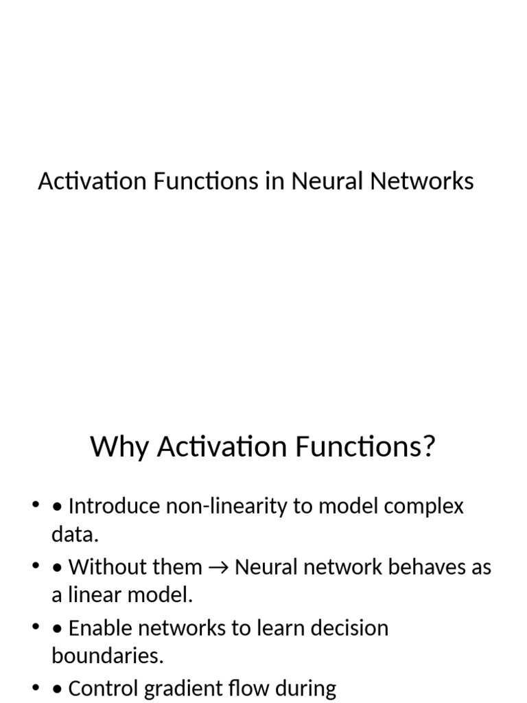 Understanding Neural Network Activation Functions | PDF | Machine ...