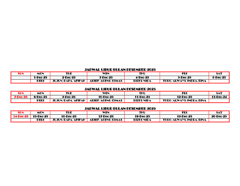 Jadwal libur-3 | PDF