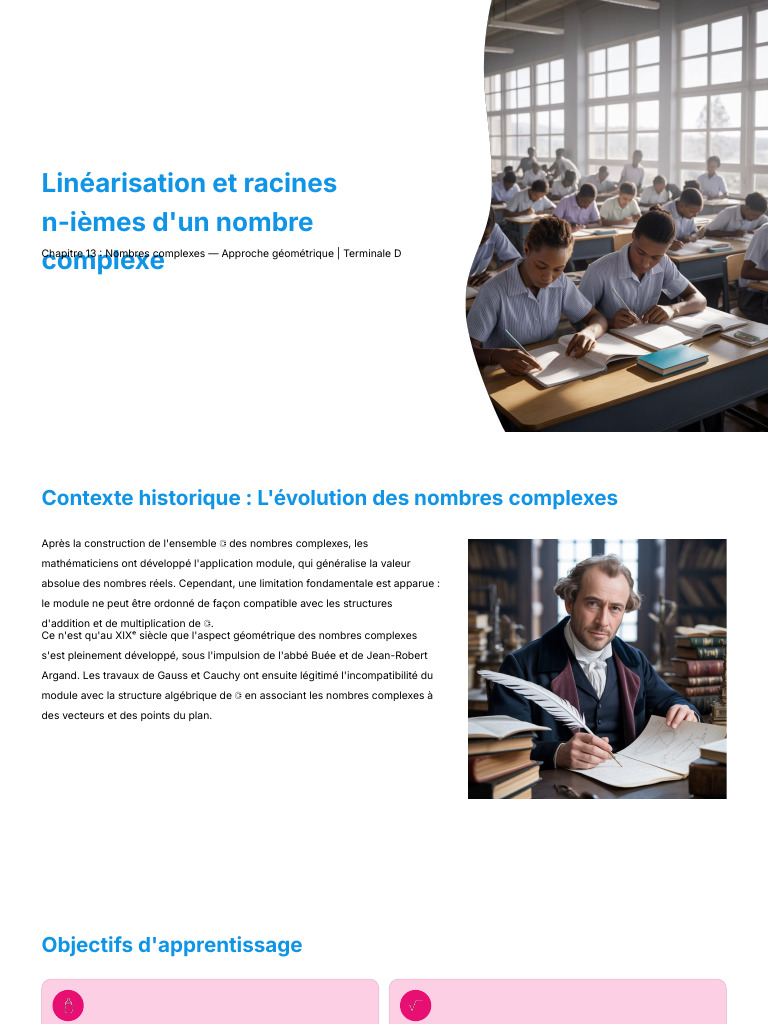 Linéarisation et racines complexes | PDF | Nombre complexe | Fonction ...