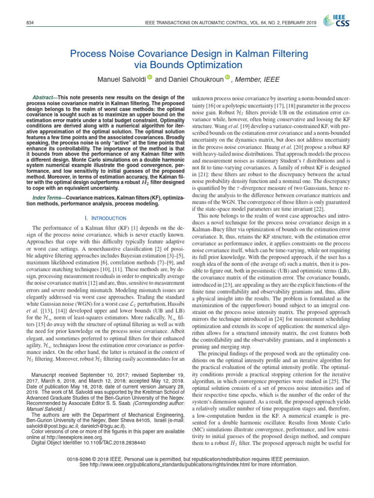 Optimizing Process Noise in Kalman Filters | PDF | Kalman Filter ...