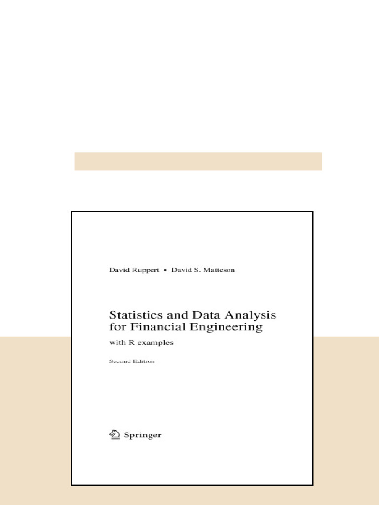 Statistics And Data Analysis For Financial Engineering With R Examples ...