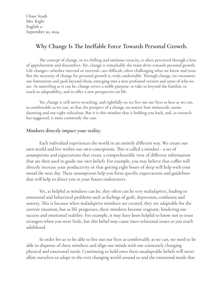Embracing Change for Personal Growth | PDF | Brain | Neuroplasticity