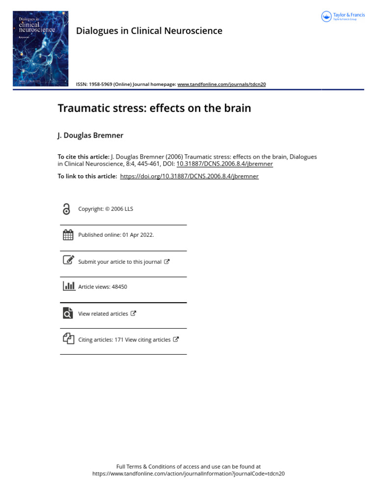 Traumatic Stress and Brain Effects | PDF | Hippocampus | Stress (Biology)