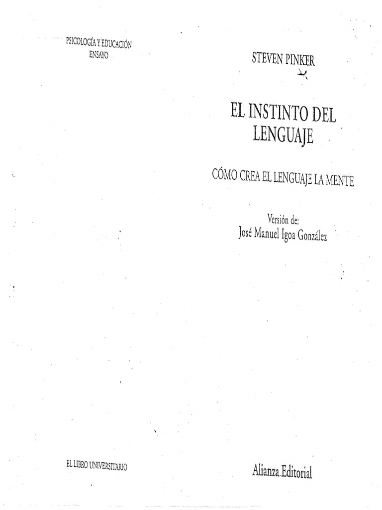 Pinker, Steven - El Instinto Del Lenguaje (Cap 11) | PDF | Evolución ...