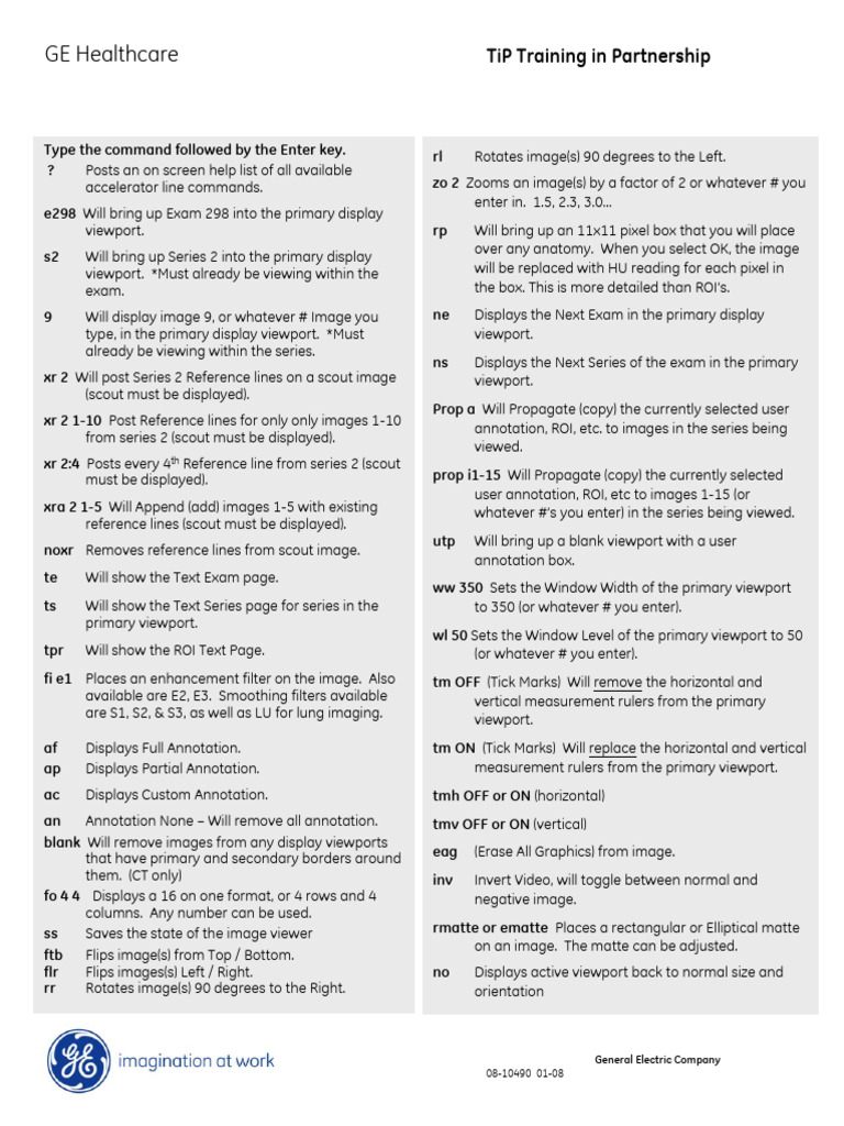 GE Healthcare Accelerator Commands Guide | PDF | Computer Graphics ...
