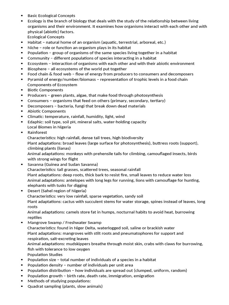 Basic Ecological Concepts | PDF | Pest (Organism) | Soil