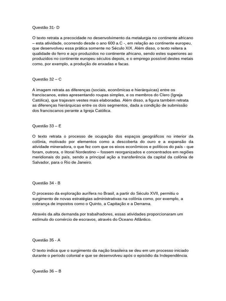 Resolução Comentada Unesp 2025 - 1a Fase - História | PDF | Brasil | Itália