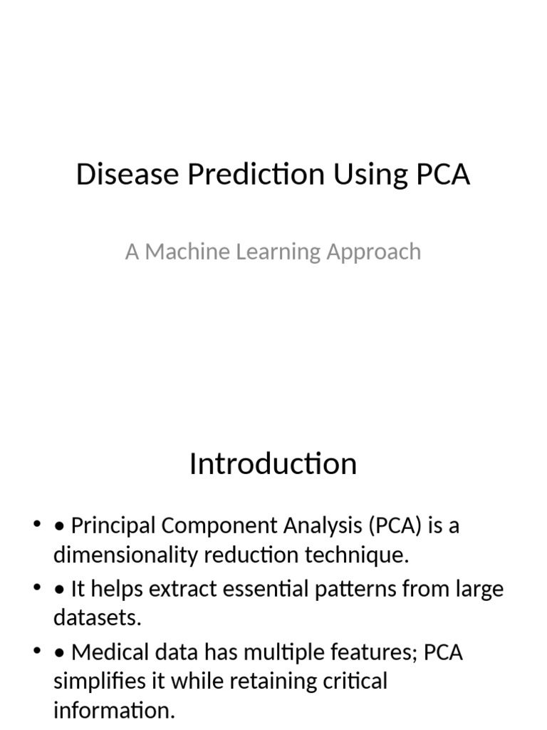 PCA for Diabetes Prediction Using ML | PDF