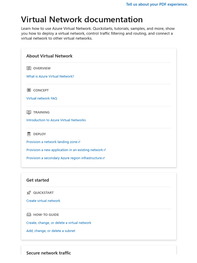 Azure Virtual Network Guide and Resources | PDF | Computer Network ...
