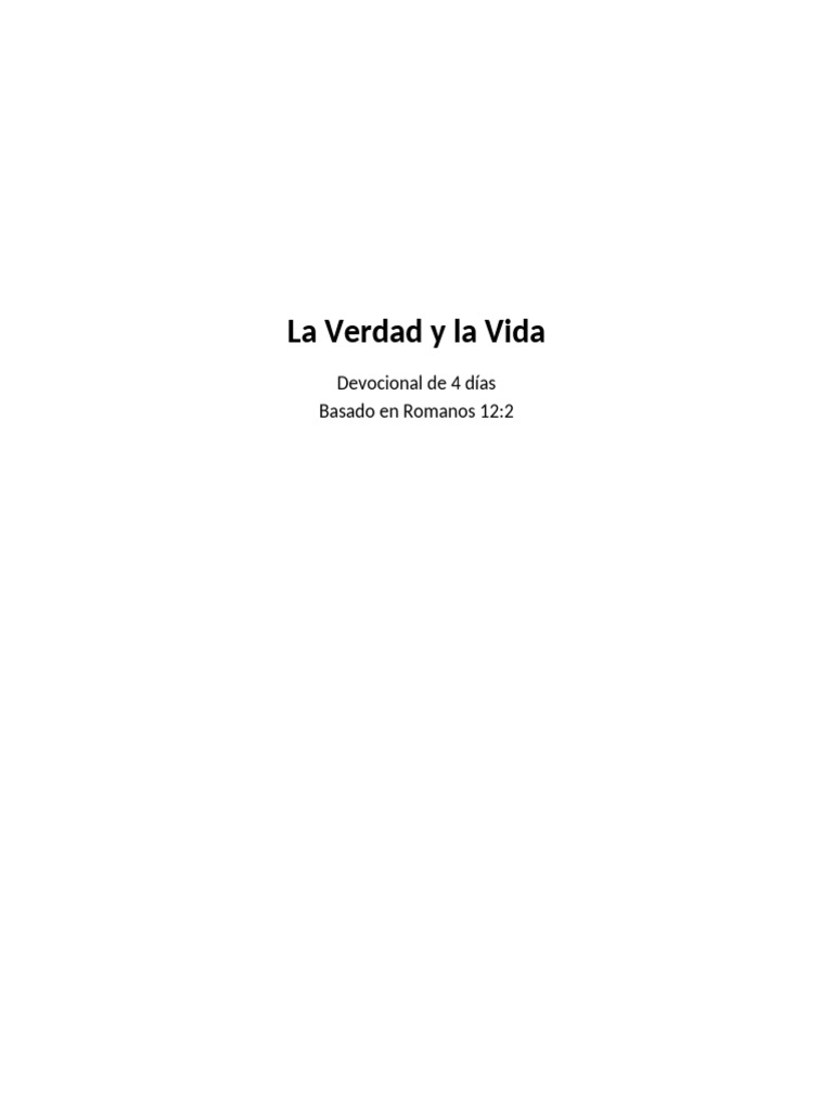 Devocional: Renueva tu mente en 4 días | PDF | Verdad | Oración