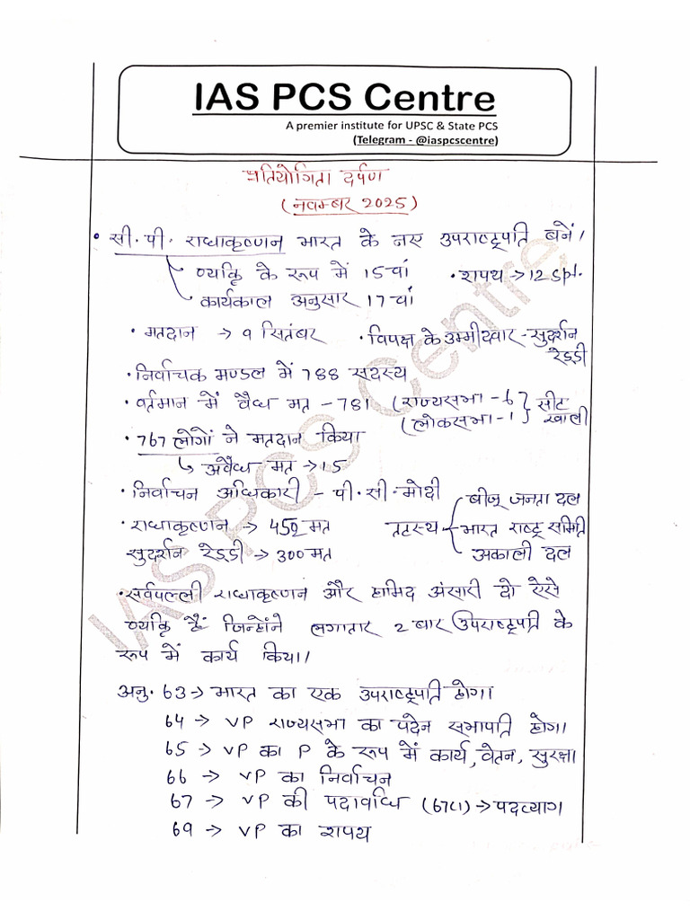 PD Notes November 2025 | PDF
