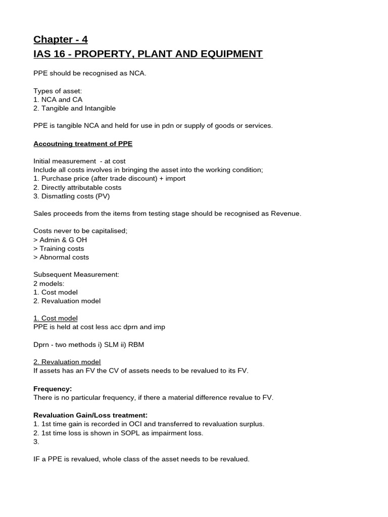 4. Chapter 4 - Ias 16 Ppe | PDF | Depreciation | Investing