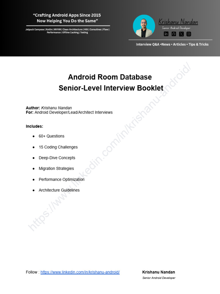 Senior Android Room Database Guide | PDF | Databases | Information ...