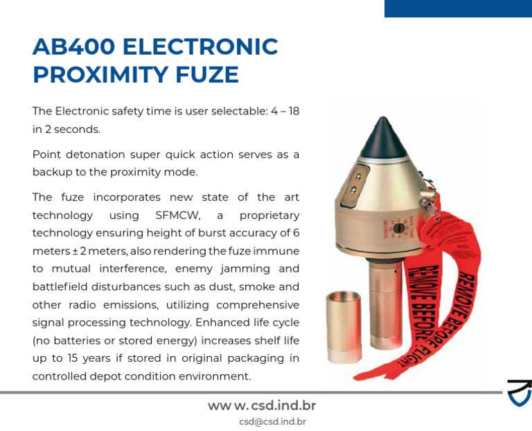 AB400 Electronic Proximity Fuze Overview | PDF