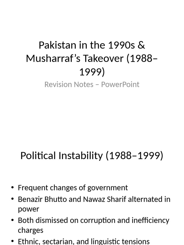 Pakistan's Political Turmoil: 1990s Overview | PDF