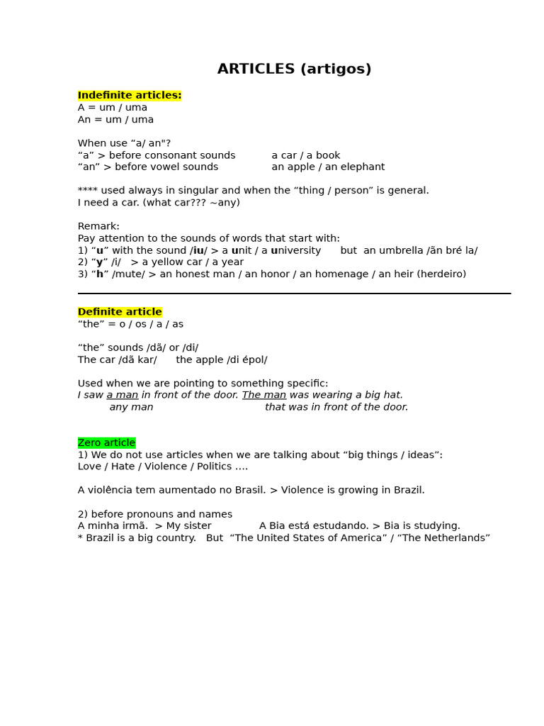 Esl Articles | PDF