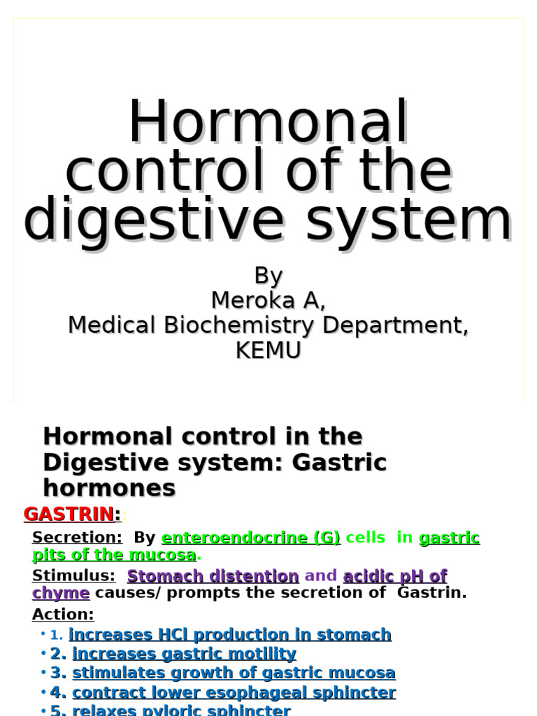 Hormonal Control of Digestion Explained | PDF | Pancreas | Stomach