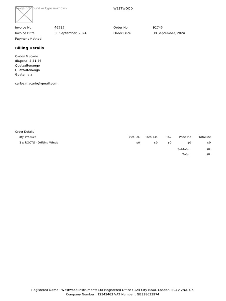 Invoice Details for ROOTS Order 92745 | PDF