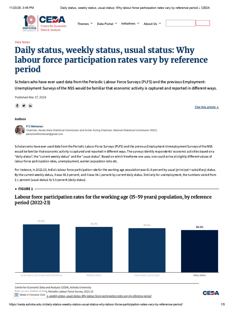 Labour Force Participation Rates Explained | PDF | Unemployment | Economics
