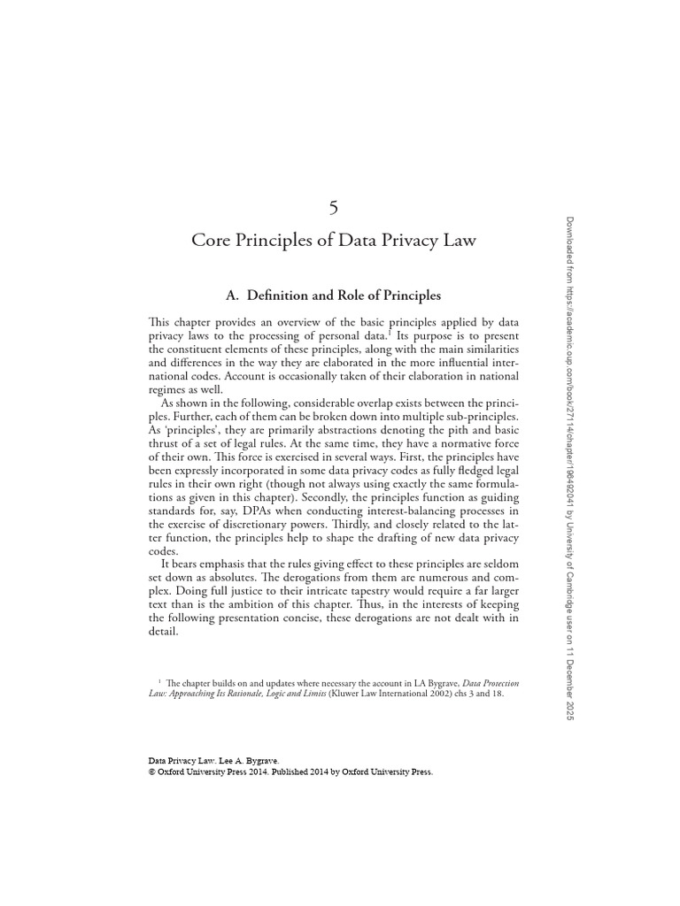 Core Principles of Data Privacy Law | PDF | Privacy | Information Privacy