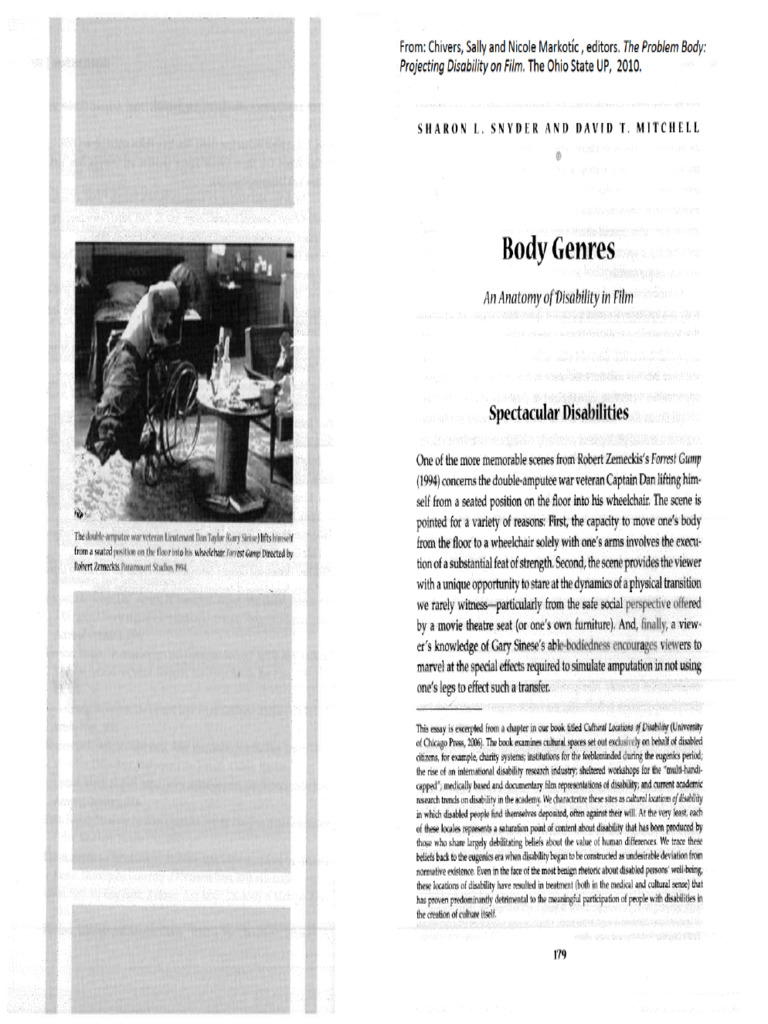 Analyzing Body Genres in Film | PDF | Horror Films | Disability