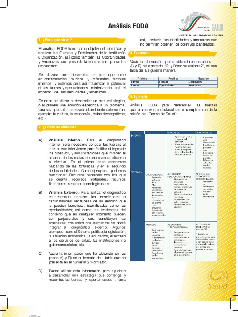 Analisis FODA - Salud | PDF | Análisis FODA | Economias