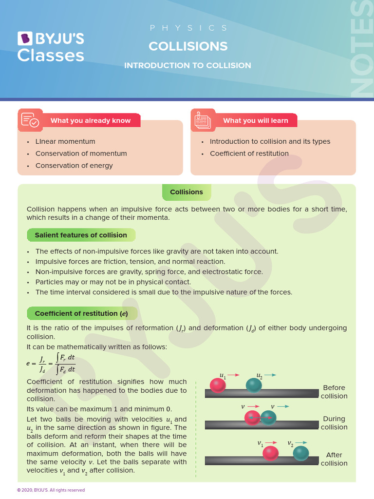 Understanding Collisions in Physics | PDF | Collision | Force
