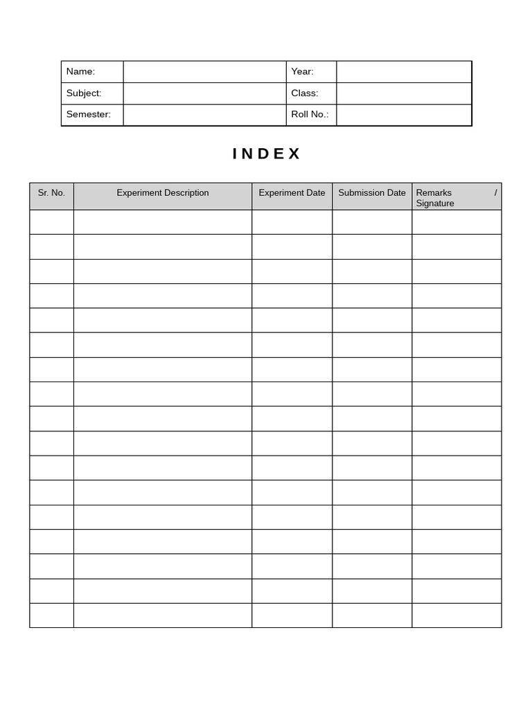 Lab Experiment Log Template | PDF
