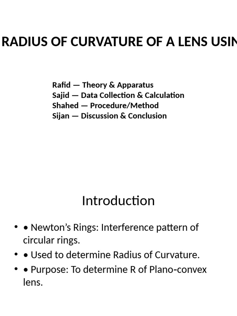 Measuring Lens Radius with Newton's Rings | PDF