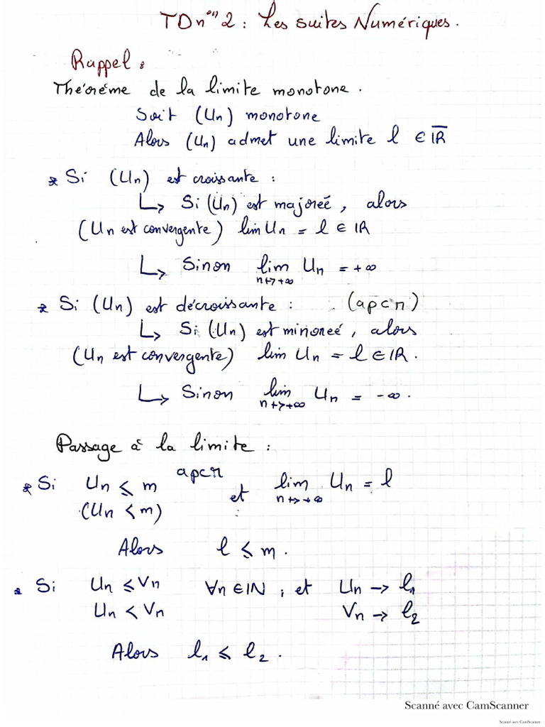 Correction Complète TD 2 Analyse (Les Suites) . | PDF