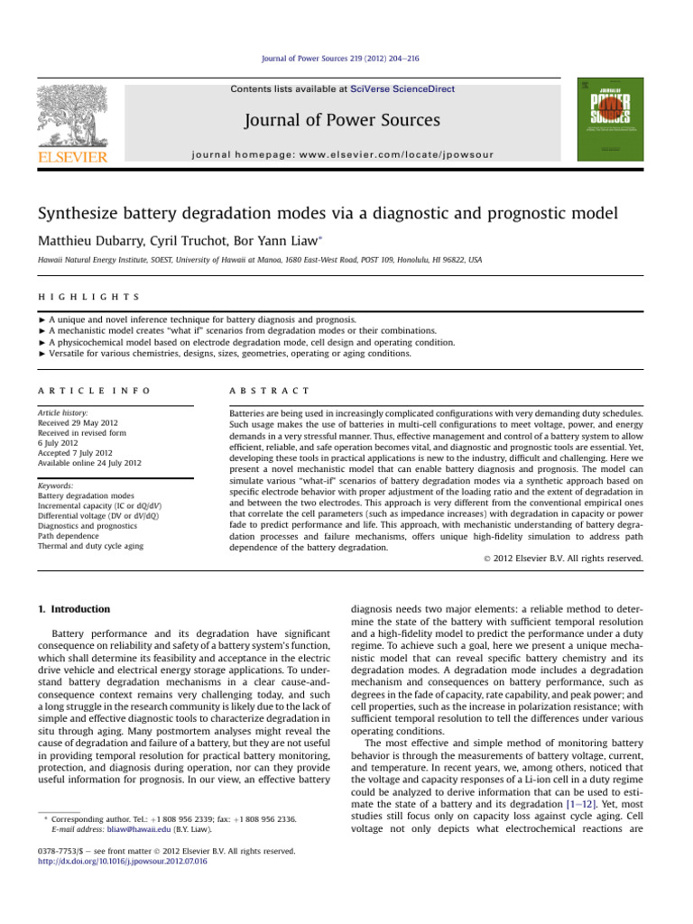 Battery Degradation Diagnosis Model | PDF