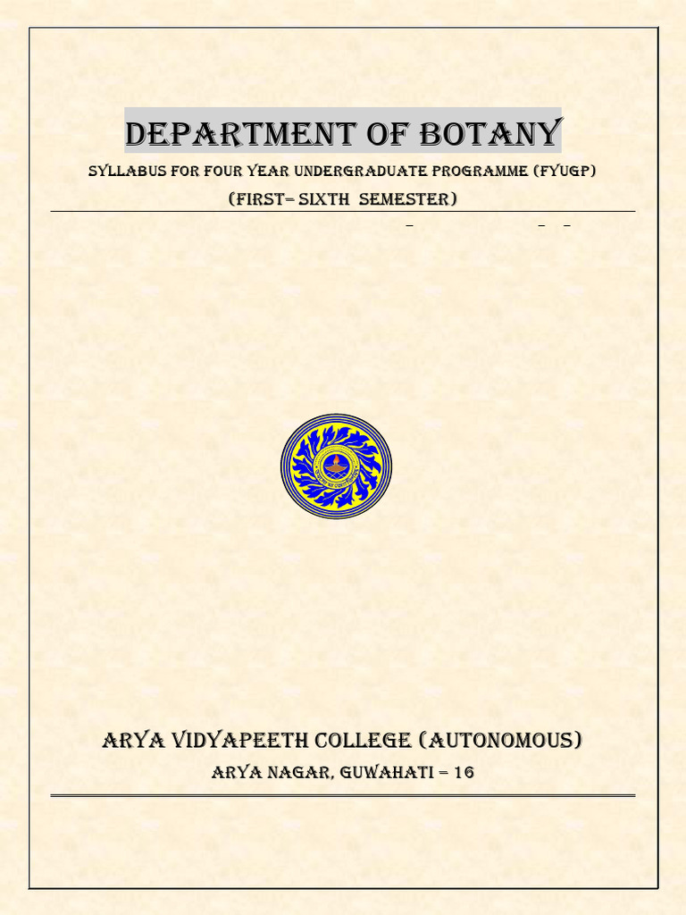 Botany Undergraduate Program Syllabus | PDF | Plant Breeding | Metabolism