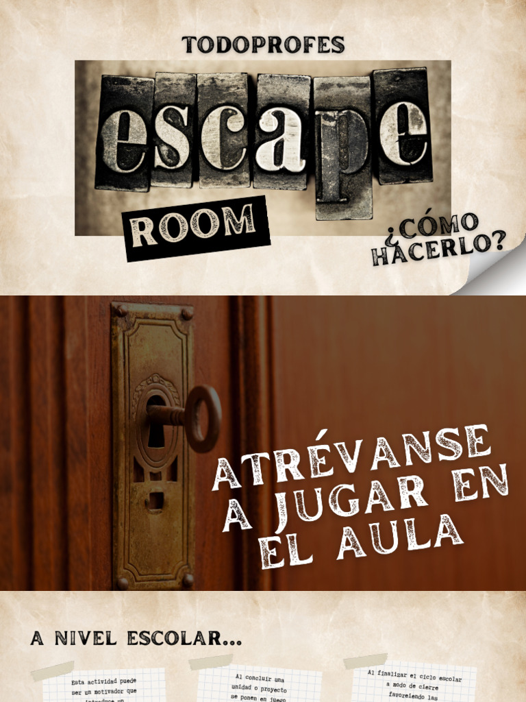Juegos de Escape en Educación Escolar | PDF