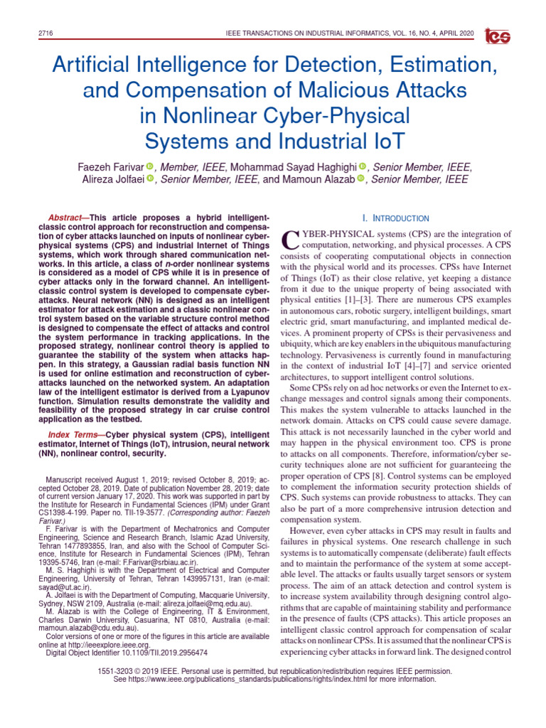 Artificial Intelligence For Detection Estimation and Compensation of ...