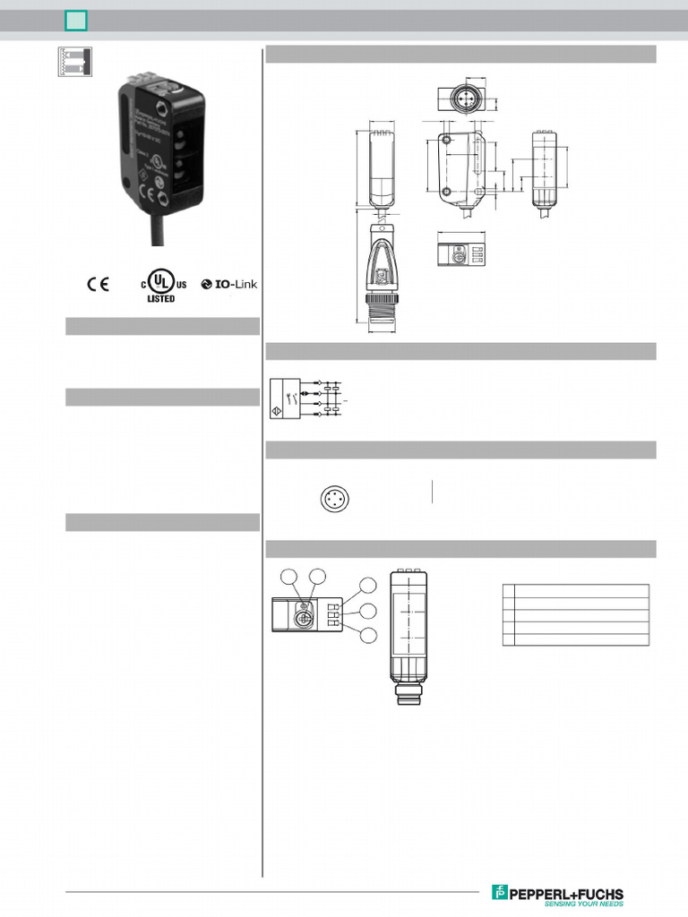 Sensor Retrorefletivo R100 com IO-Link | PDF | Diodo emissor de luz ...