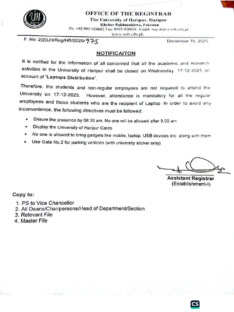 Notification | PDF