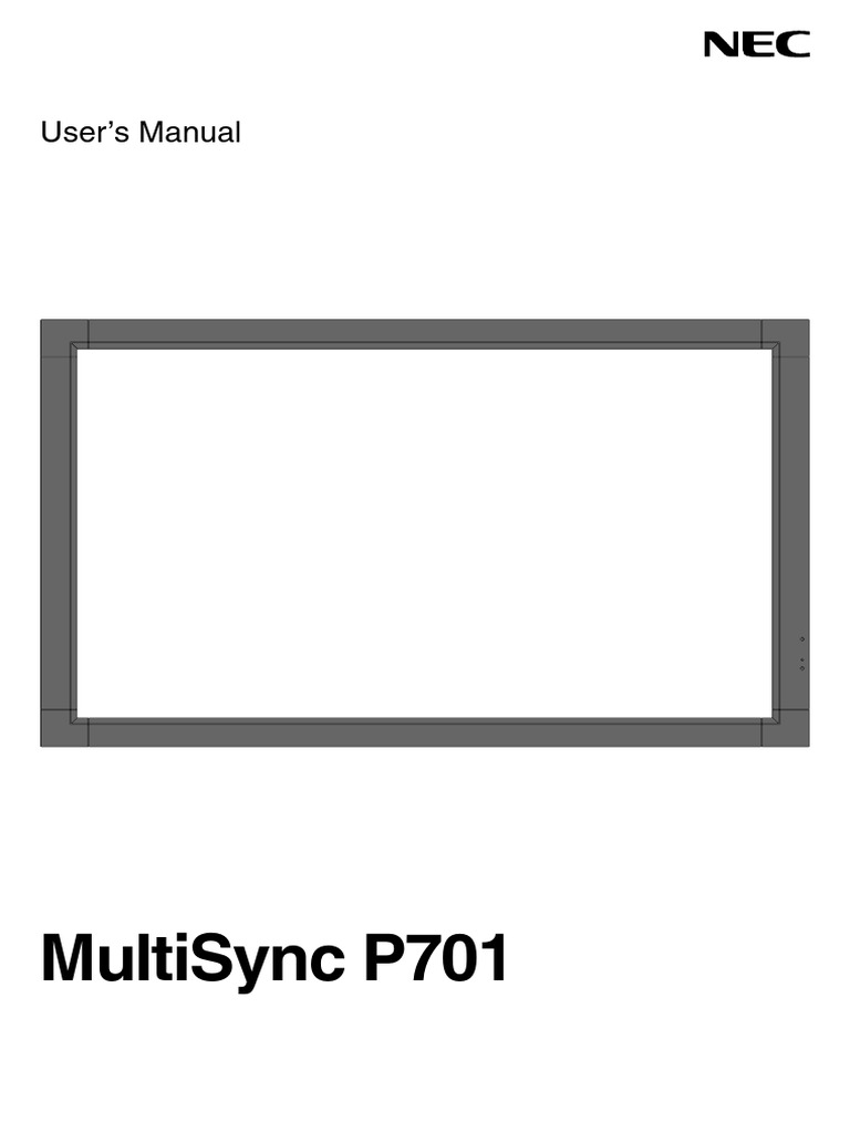 MultiSync P701 User Manual Guide | PDF | Hdmi | Information And ...