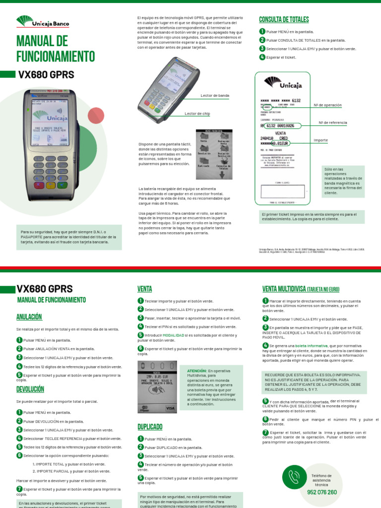 Manual de Uso del Terminal VX680 GPRS | PDF | Emv