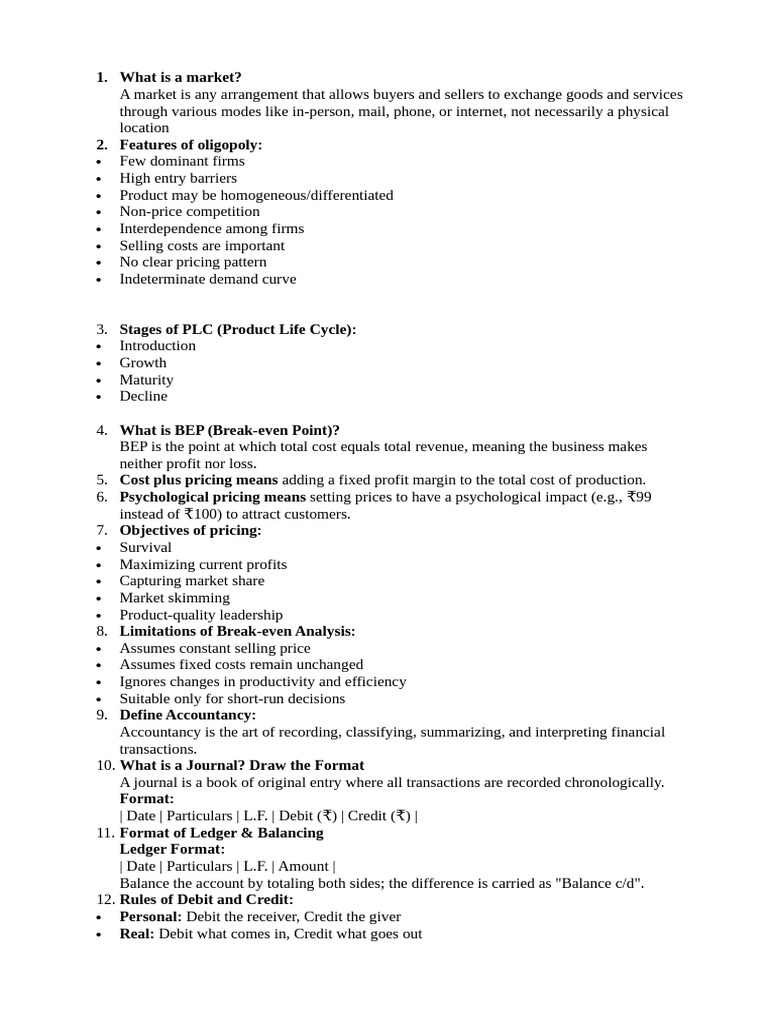Market Structures and Pricing Strategies | PDF | Debits And Credits ...