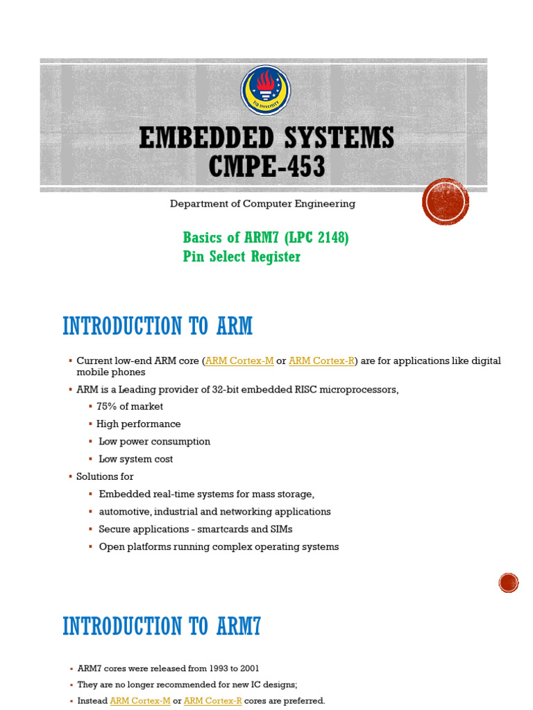 ARM7 LPC2148 GPIO Programming Guide | PDF | Central Processing Unit ...