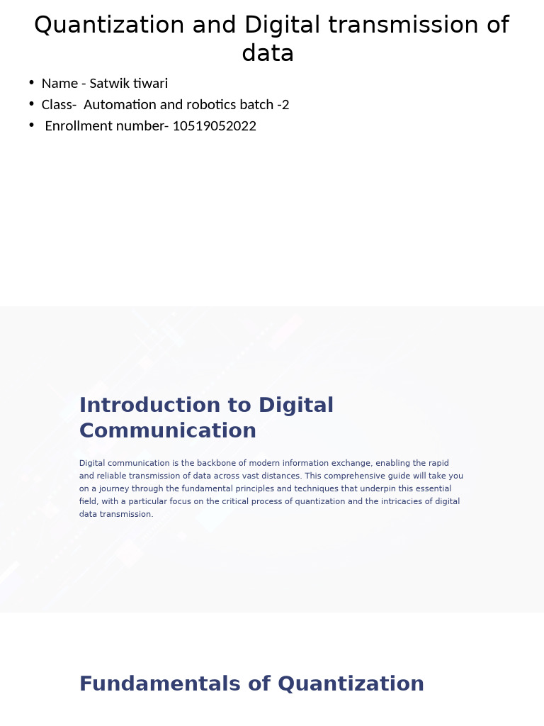 Digital Communication: Quantization Guide | PDF | Error Detection And ...