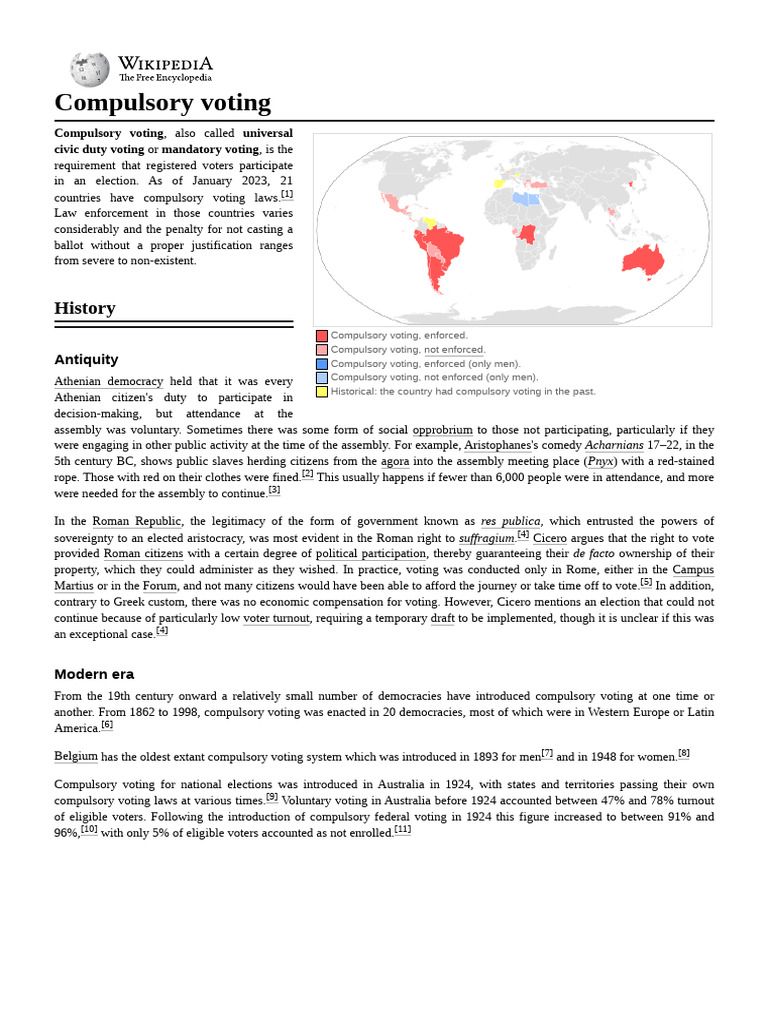 Understanding Compulsory Voting Laws | PDF | Parliamentary Procedure ...