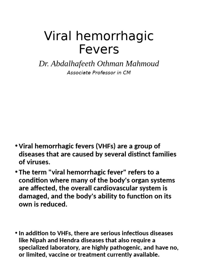Understanding Viral Hemorrhagic Fevers | PDF | Infection | Diseases And ...