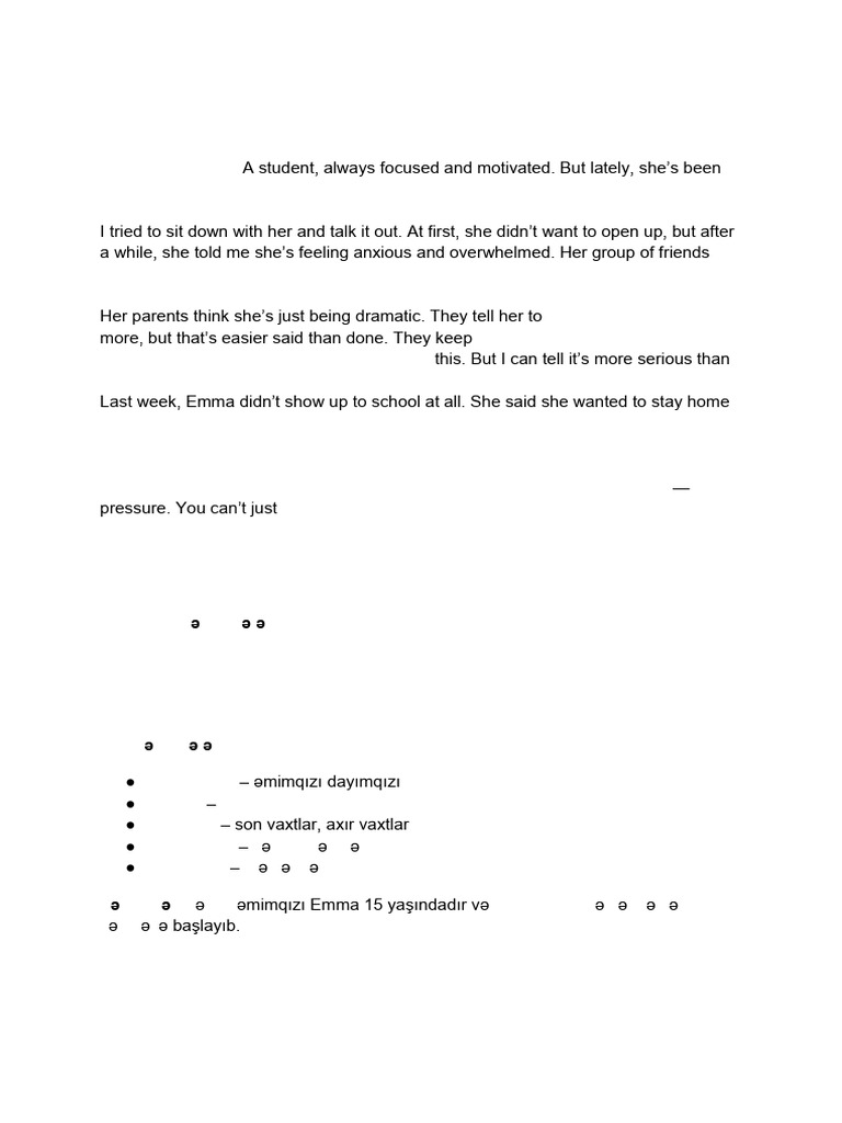 Emma's Problem at School. | PDF