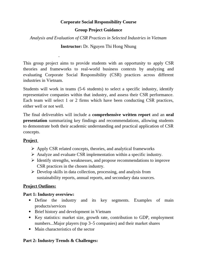 CSR Practices in Vietnam Industries | PDF | Corporate Social ...