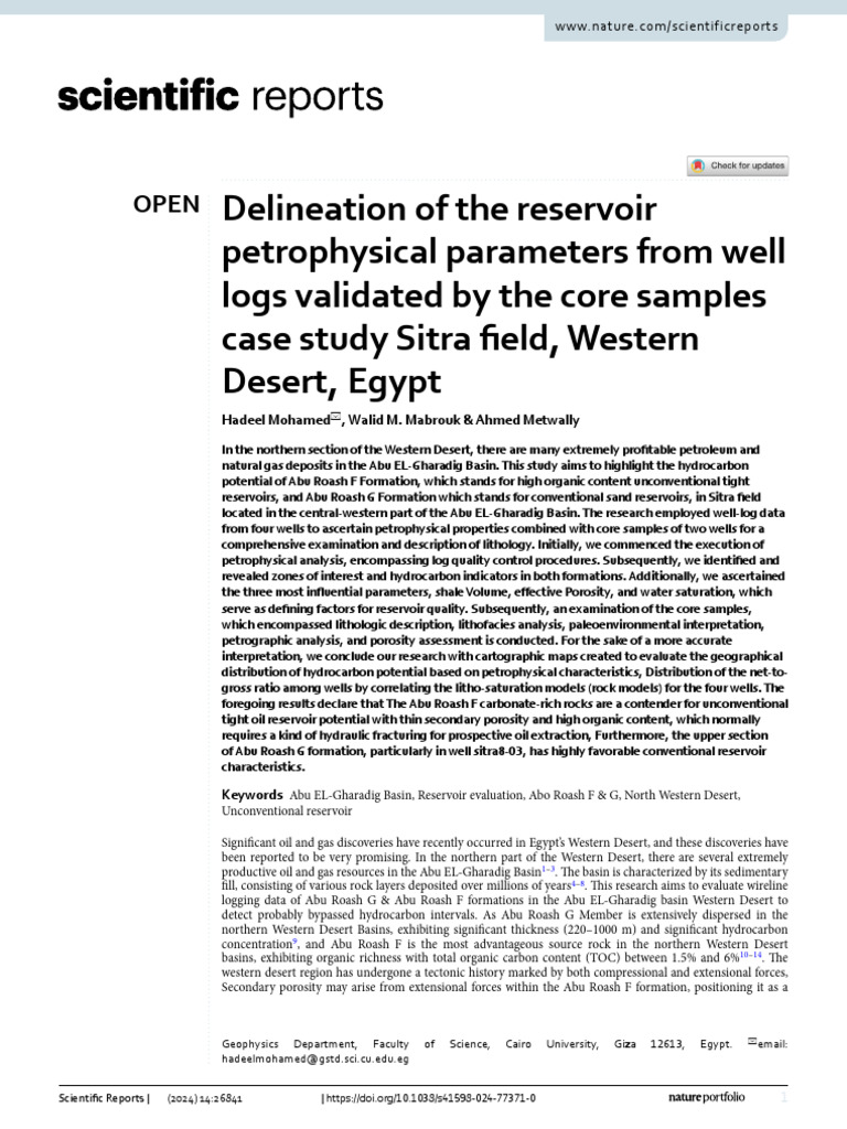 41598_2024_Article_77371 | PDF | Petroleum Reservoir | Porosity