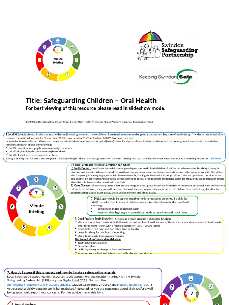 Safeguarding Children's Oral Health Guide | PDF | Dentistry | Oral Hygiene