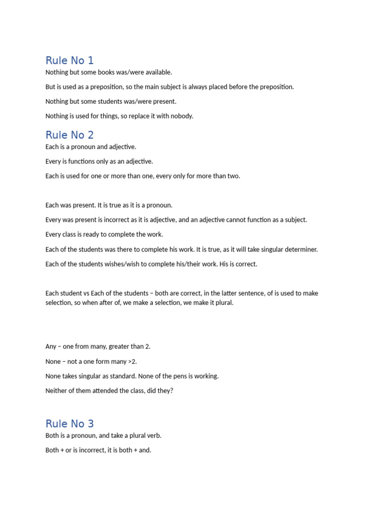 Essential Grammar Rules Explained | PDF | Verb | Grammatical Number