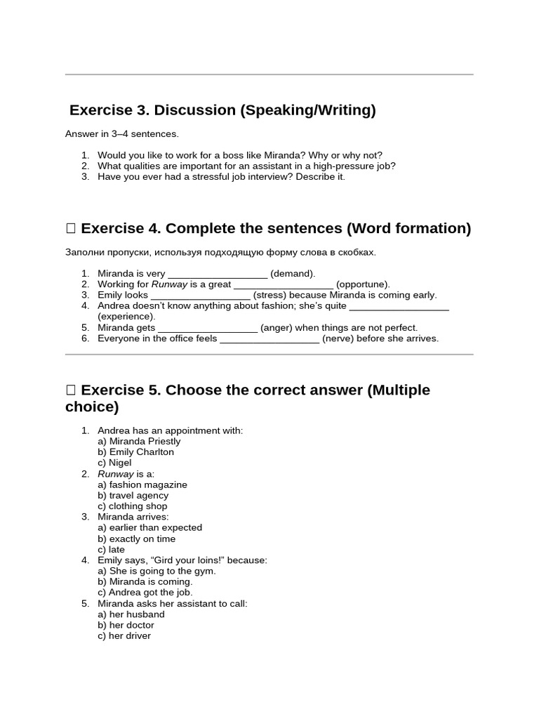 Discussion and Exercises on Workplace Stress | PDF